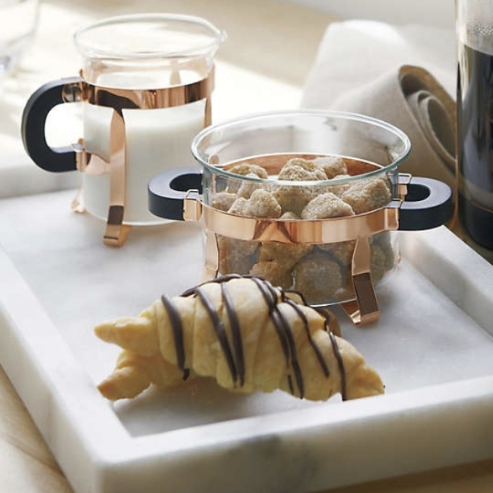 BODUM Chambord Classic Copper Tone Metal and Glass Open Sugar and Creamer Set - Picture 16 of 16